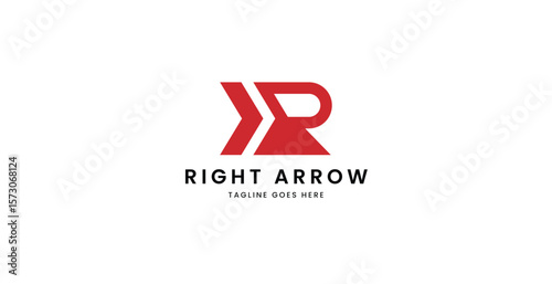 Free Download r letter red right arrow logo template - GFXLoad
