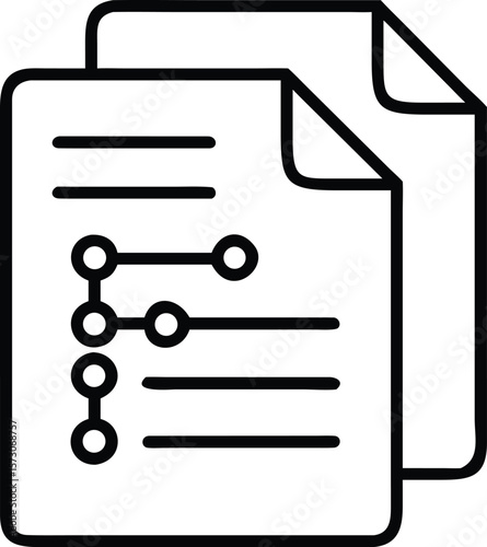 Simple line art icon representing a smart contract document with legal agreement elements