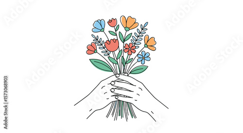 A handpicked bouquet of delicate blossoms offered with love and care for someone special