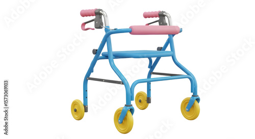 Colorful Child's Mobility Walker 3D Render