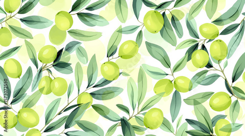 Watercolor pattern croissant on white background	