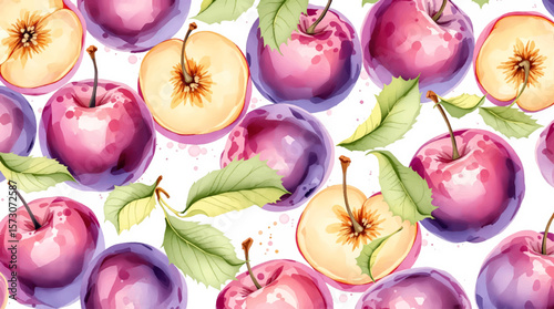 plums watercolor