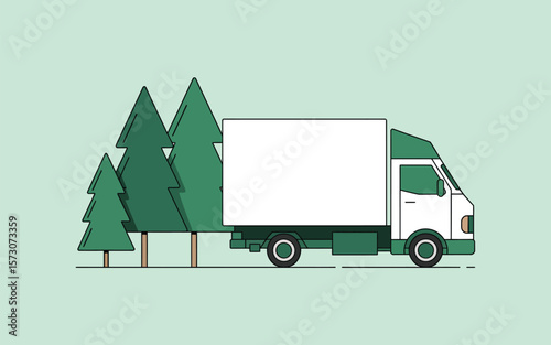 Delivery truck illustration vector graphic design template for transportation and logistics company 