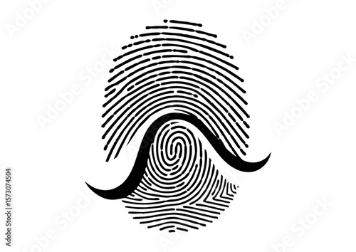 Abstract black and white fingerprint design with a spiral pattern