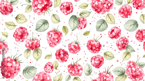 Watercolor background pattern strawberry on white background