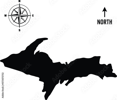 Michigan Upper Peninsula Map Vector – U.P. Silhouette Design for Cricut, Stickers, and State Pride Art