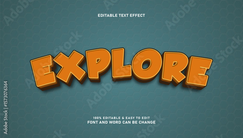 Explorer text effect with editable 3d style