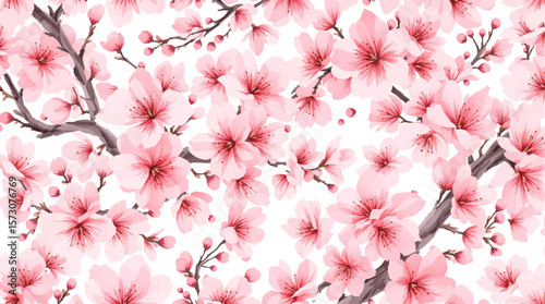 Watercolor flower background Floral hand-painted seamless pattern	
