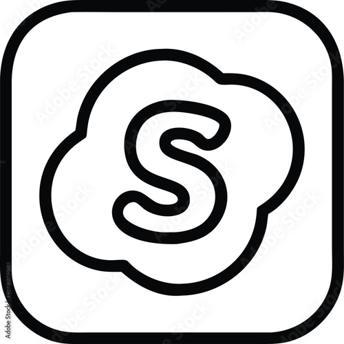Vector art of a stylized cloud icon with the letter s inside, representing a communication platform