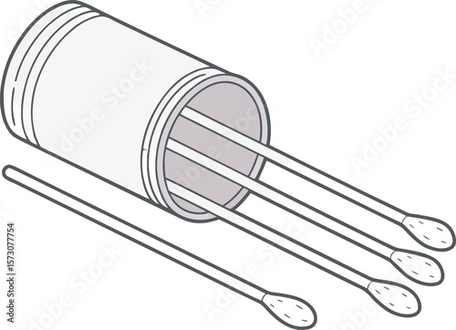 a cotton swab set on a clean white background