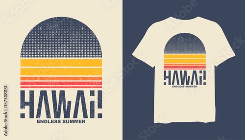 Hawaii t-shirt design. retro t shirt design. t-shirt design vector for print. Hawaii logo design vector illustration. quotes for t shirt