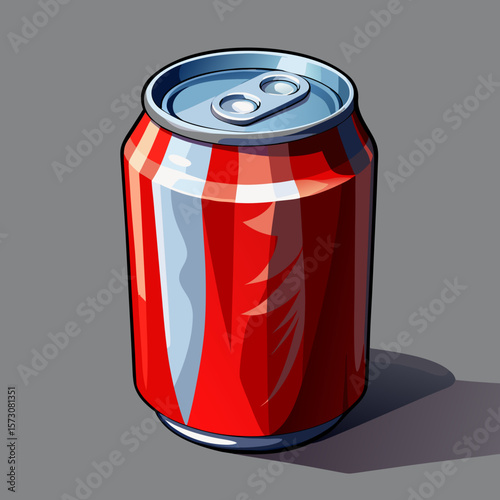 Red Soda Can Illustration Graphic Design Element