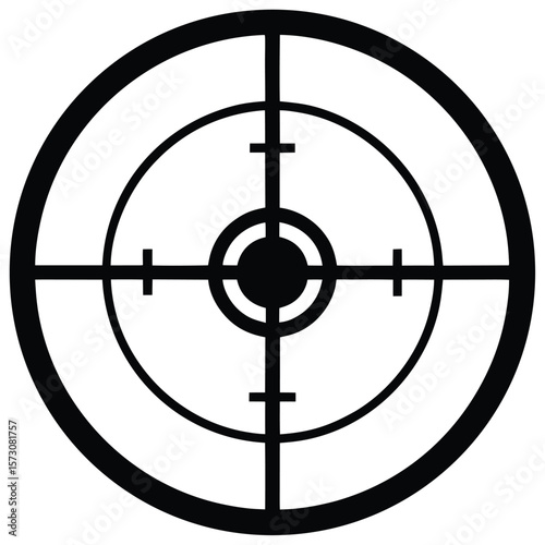 Black crosshair with circles illustrates precision targeting on a white transparent backdrop perfectly