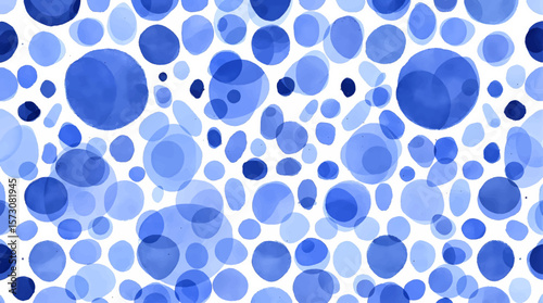 Abstract blue pattern polka dot confetti on a white background