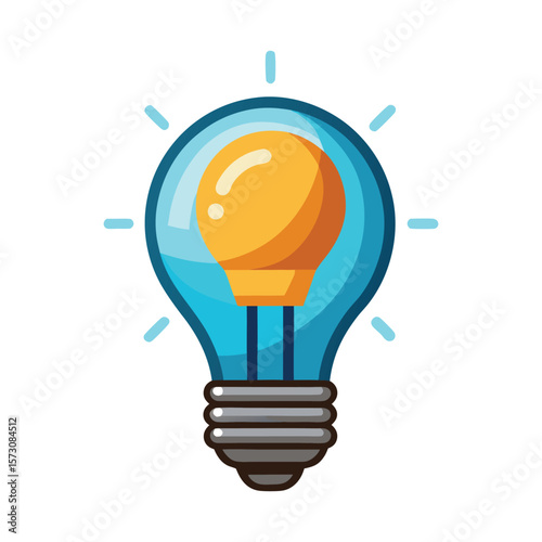Bright glowing light bulb symbolizing a new idea or innovation
