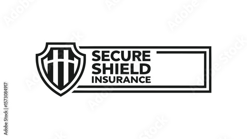 Modern insurance company logo design with bold geometric elements