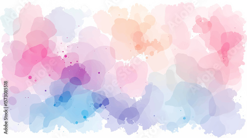 Smiling stars in various colors depicted in soft watercolor illustration set. Objects in vibrant pastel tones isolated on transparent background	