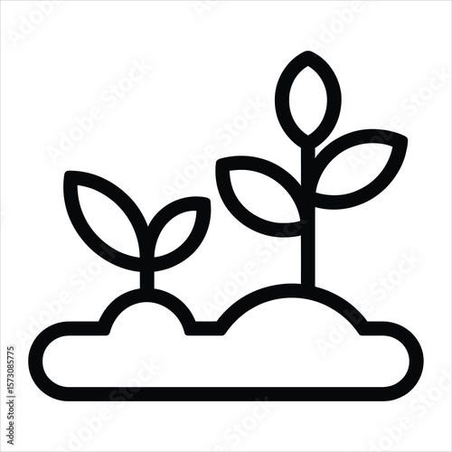 Growing Plants Seedling Growth, Sprout Development, Nature Illustration