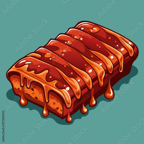 Caramel Drizzled Chocolate Bar Illustration