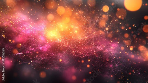 Abstract cosmic nebula with glowing particles