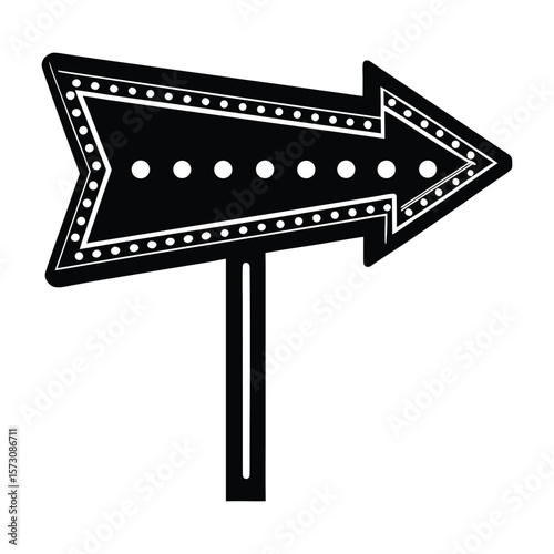 Retro illuminated arrow sign design evoking classic diner or vegas neon light aesthetics