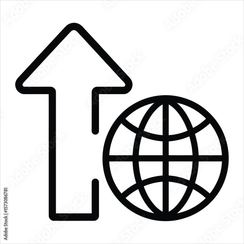 Global Growth, Upward Trend, International Expansion, Worldwide Progress, Vector Icon