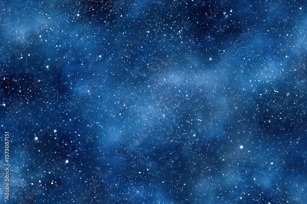 Naklejka premium Vast cosmic expanse filled with twinkling stars and nebulous blue hues