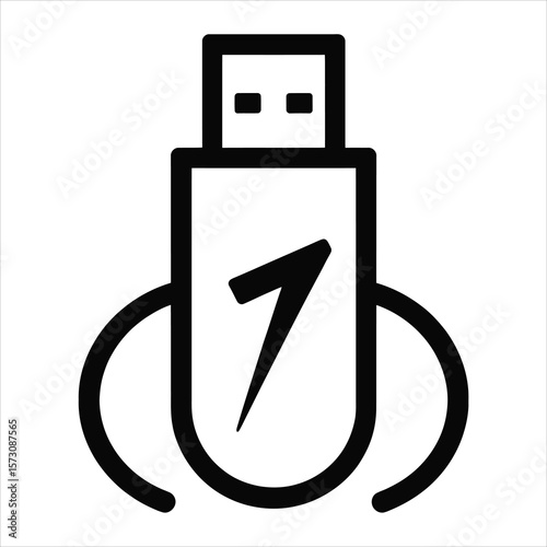 High-Speed USB Flash Drive Icon Data Transfer, Storage, and Portable Memory Solution