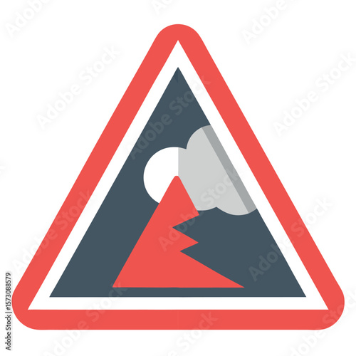 Sand and Dust Storm Warning Icon – Minimal Vector Alert Sign