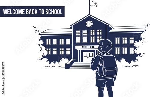 School building illustration back to school education student learning kids