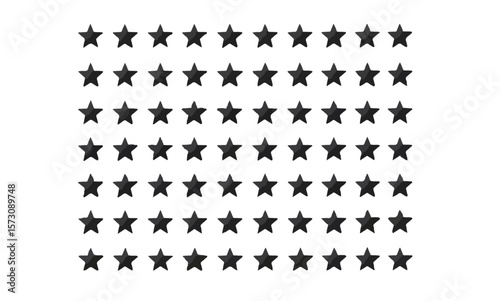 A grid of many black star shapes arranged on a plain white background