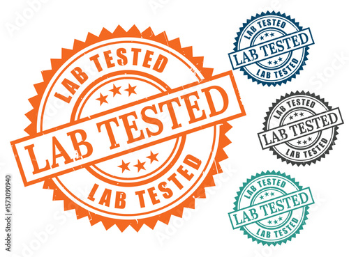Lab Approved Stamp Vector Set, Quality Check Guarantee Badges  