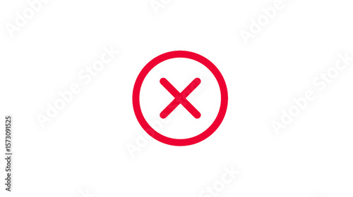 A striking red cancel icon on a black backdrop conveys negation, error, rejection, and signals a clear sign of disapproval, transparent background