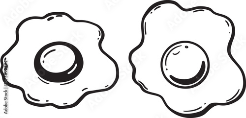 Simple fried egg icon in a clean silhouette style