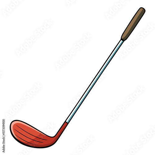 Simple golf club outline, perfect for sports, recreation, or golf course designs on a white background.