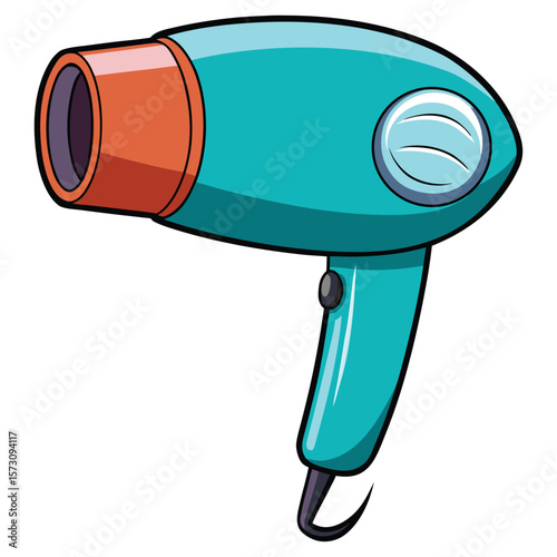 Simple hair dryer outline, great for beauty, salon, or personal care designs on a white background.