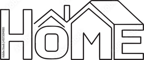 Home Design Line Art Logo
