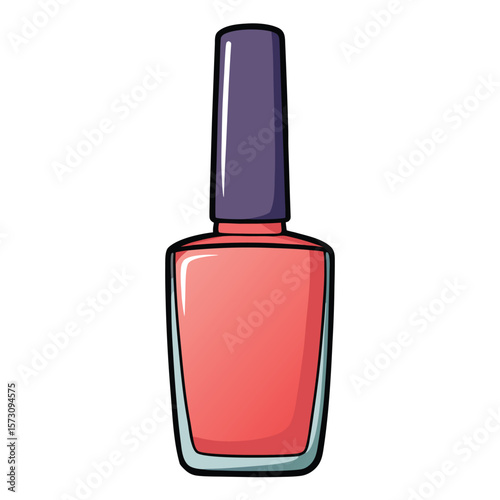 Simple nail polish bottle outline, ideal for beauty, cosmetics, or manicure designs on a white background.
