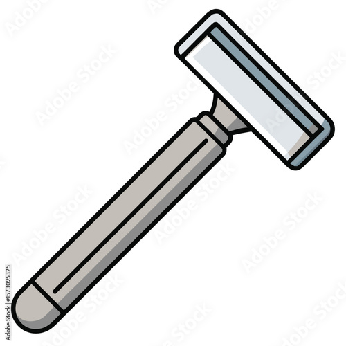 Simple razor outline, great for grooming, personal care, or hygiene product designs on a white background.