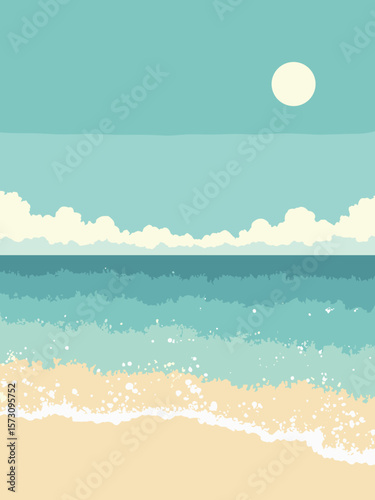 Clearwater - pristine Gulf sand and sparkling shallows under bright sun in turquoise, sand gold, cobalt, and white