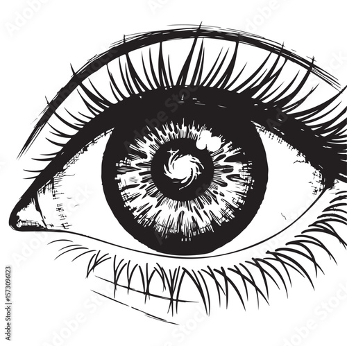 Galaxy Eye – Surreal Vision Vector Ink Art. AI generator