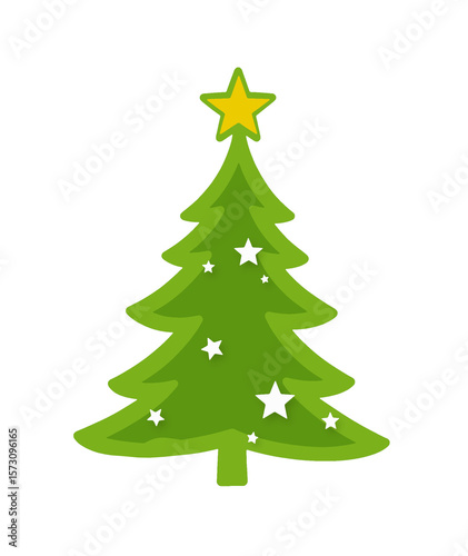 green cartoon christmas tre...