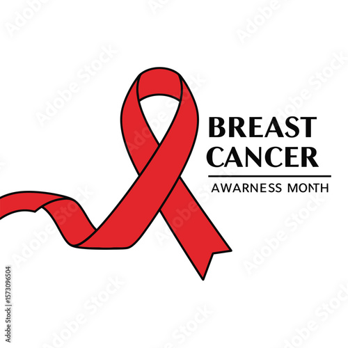 Awareness Ribbon for Breast Cancer Month  Symbol of Support, Hope, and Prevention Campaign .