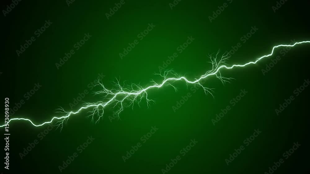 Abstract green lightning bolt.