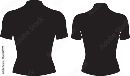 Upper torso and arms of a human figure silhouette design