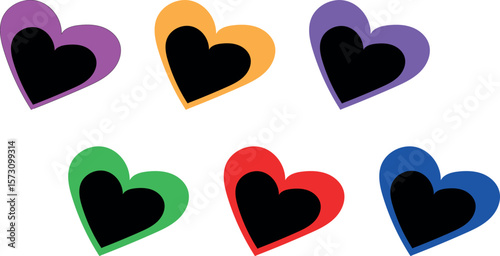 Scribed Brushwork Borders & Silhouette Hearts: A Tale of Romantic Bonds and Emotional inside black hearts