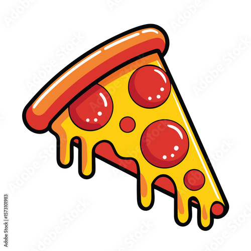 Funny pizza vector illustration art