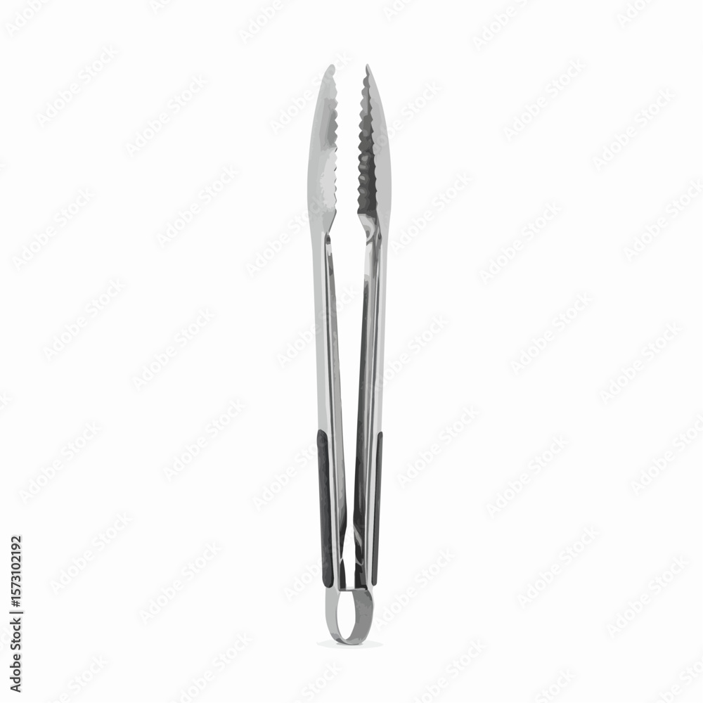 Stainless steel kitchen tongs with black grip for cooking and serving Stainless steel kitchen tongs with black grip for cooking and serving
