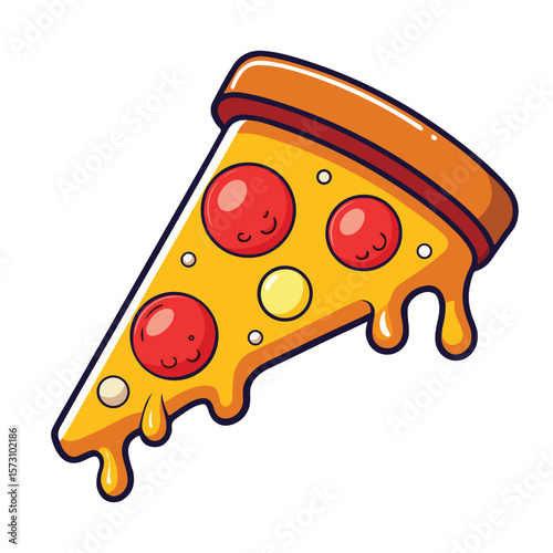 Funny pizza vector illustration art