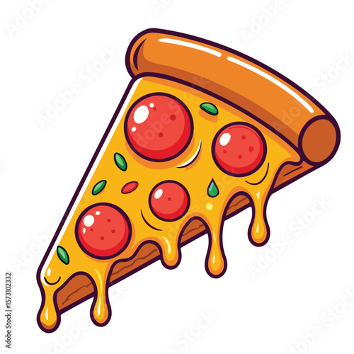 Funny pizza vector illustration art